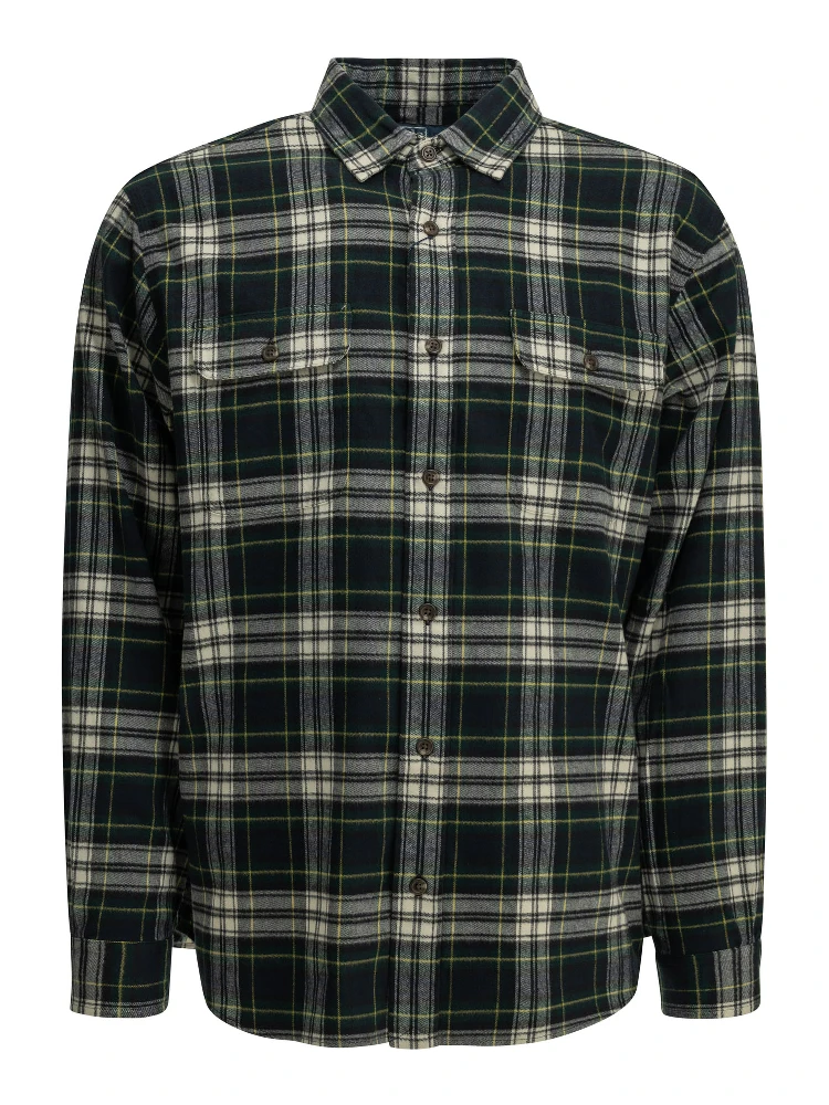 Classic-fit casual plaid shirt
