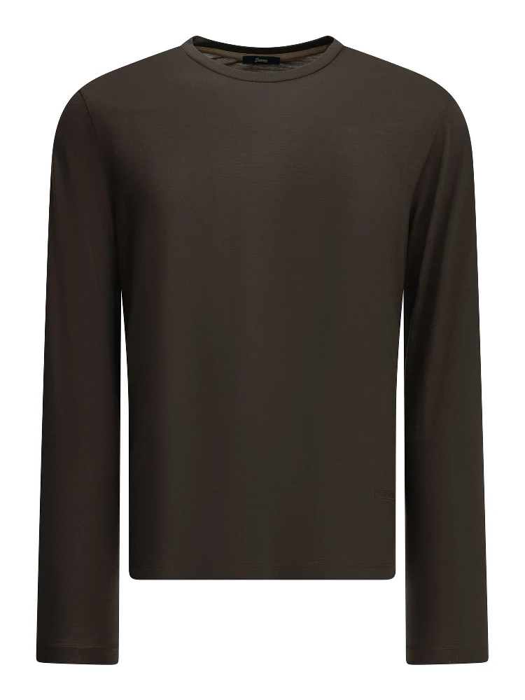 Round-neck wool T-shirt
