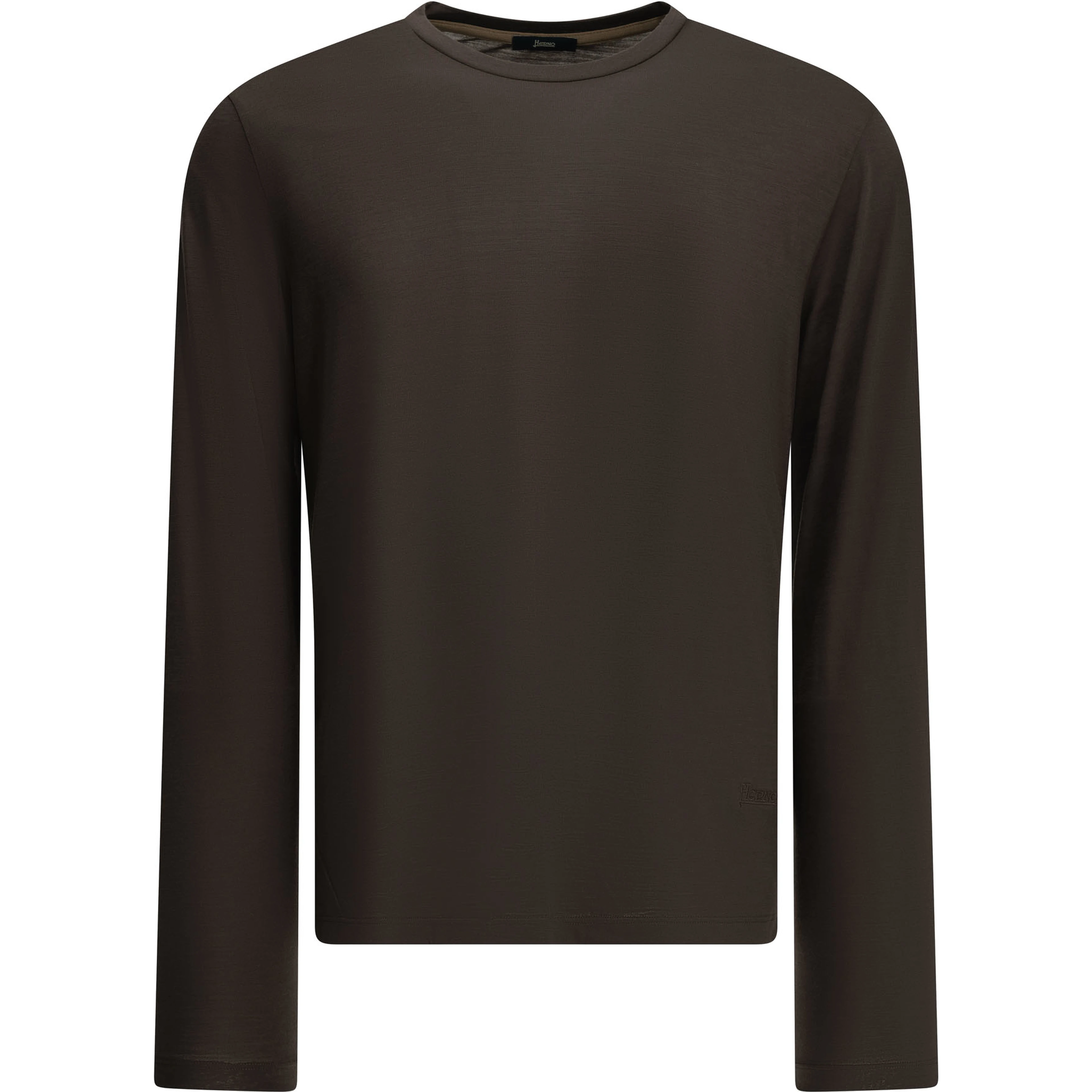 Round-neck wool T-shirt