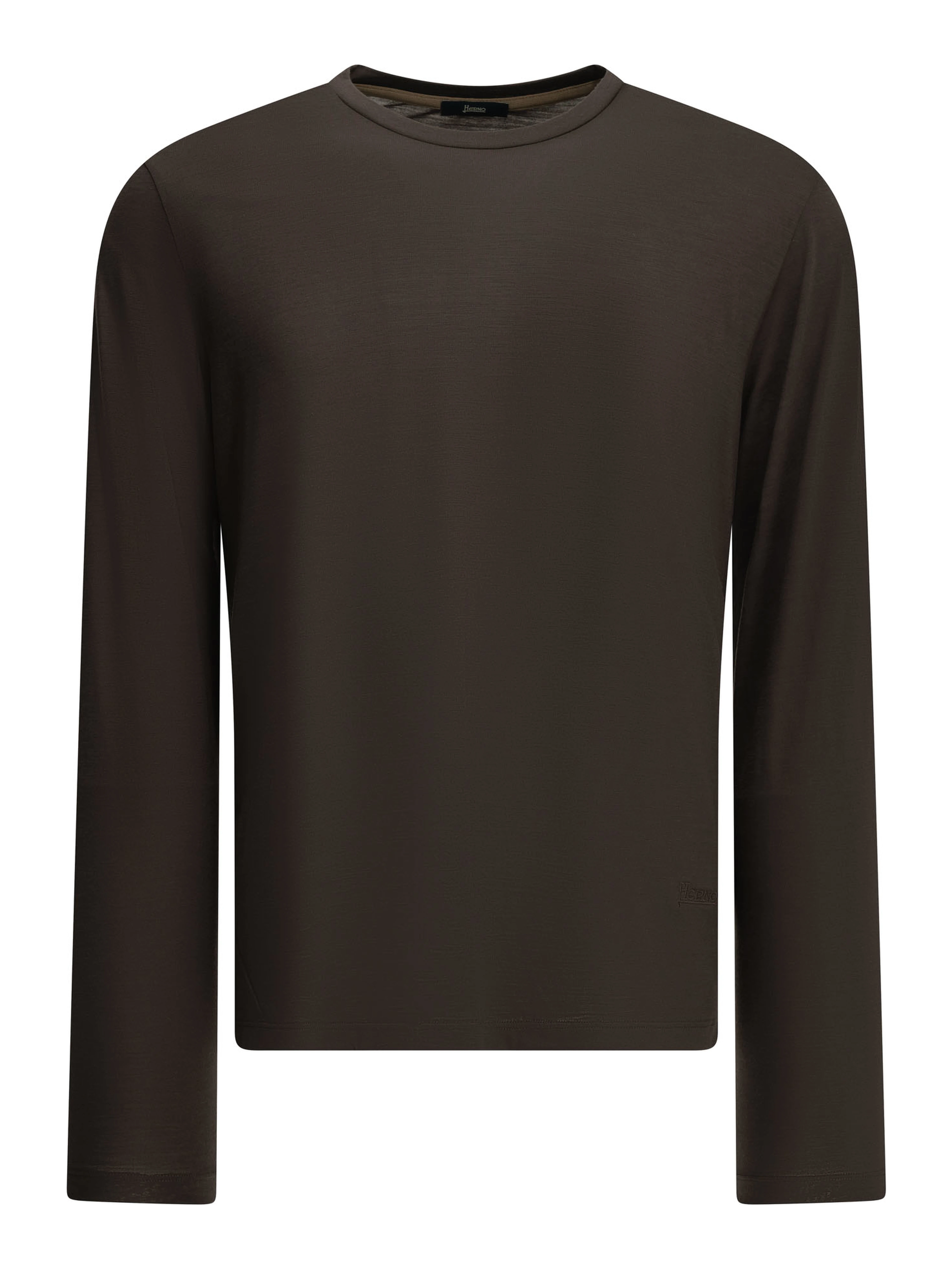 Round-neck wool T-shirt