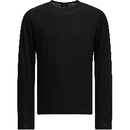 Round-neck wool T-shirt
