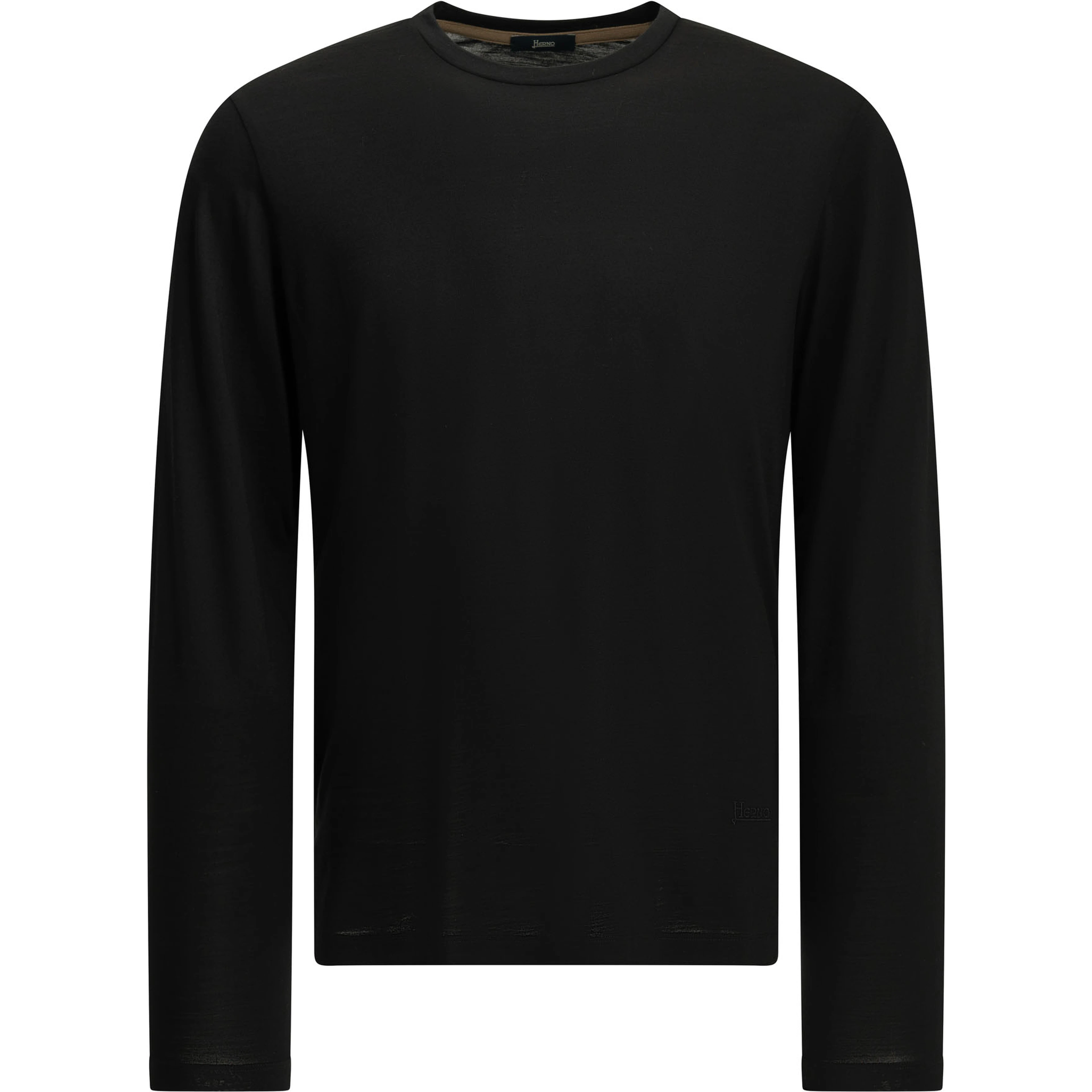 Round-neck wool T-shirt