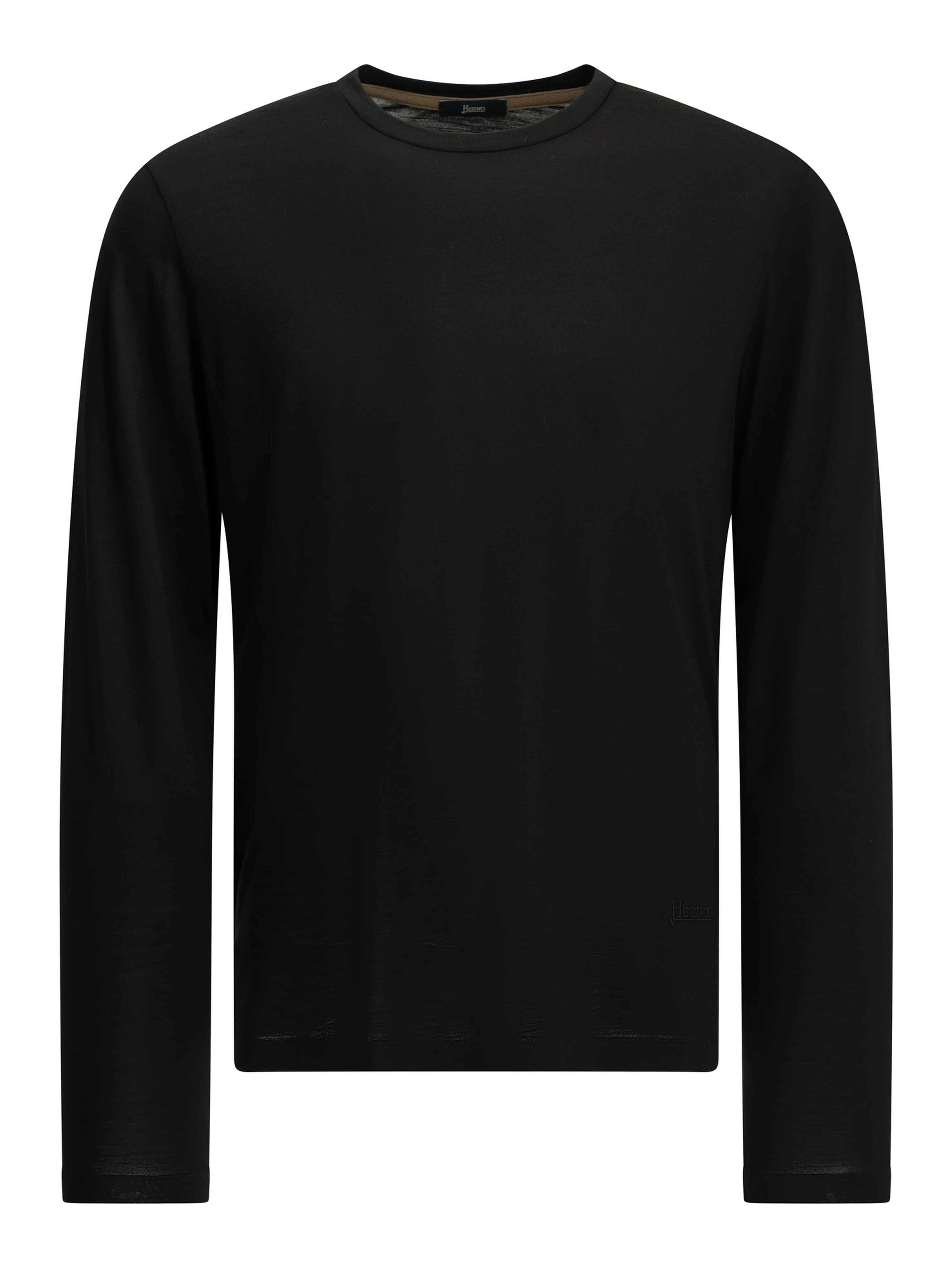 Round-neck wool T-shirt