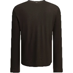 Round-neck wool T-shirt