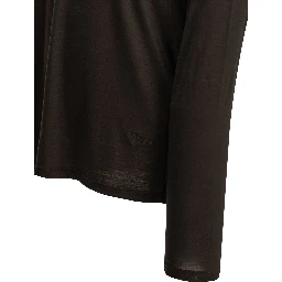 Round-neck wool T-shirt