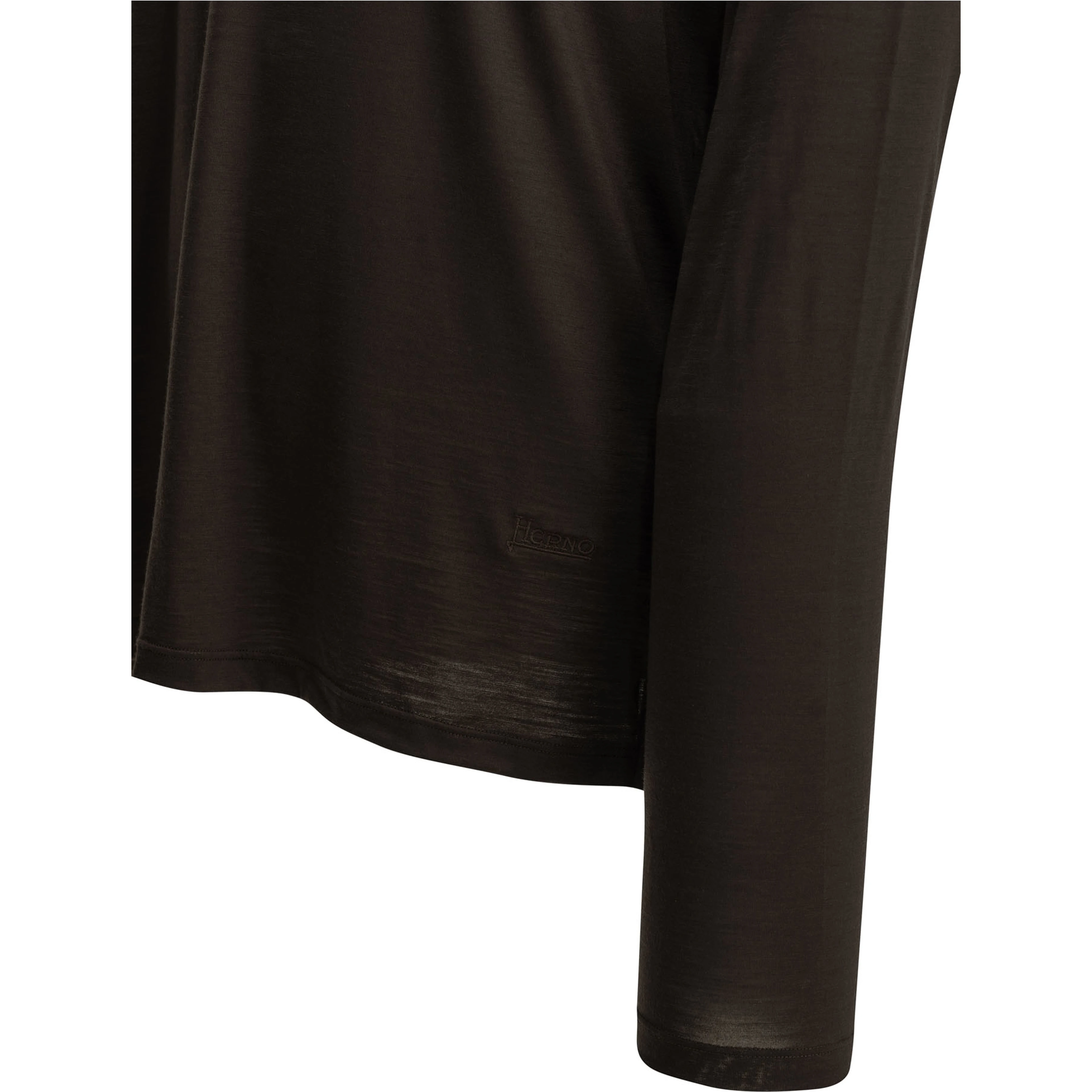 Round-neck wool T-shirt