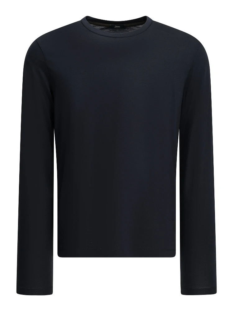 Round-neck wool T-shirt