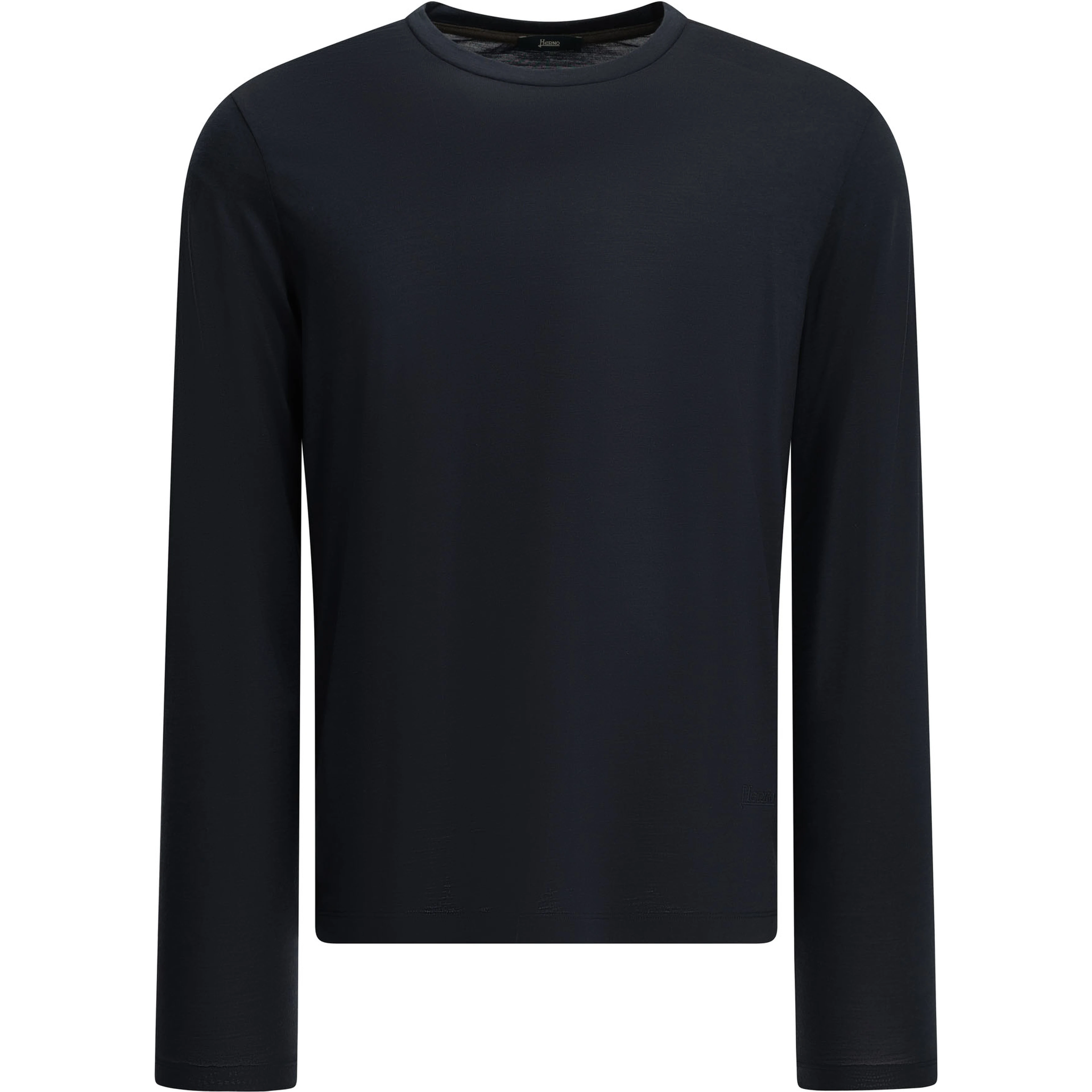 Round-neck wool T-shirt