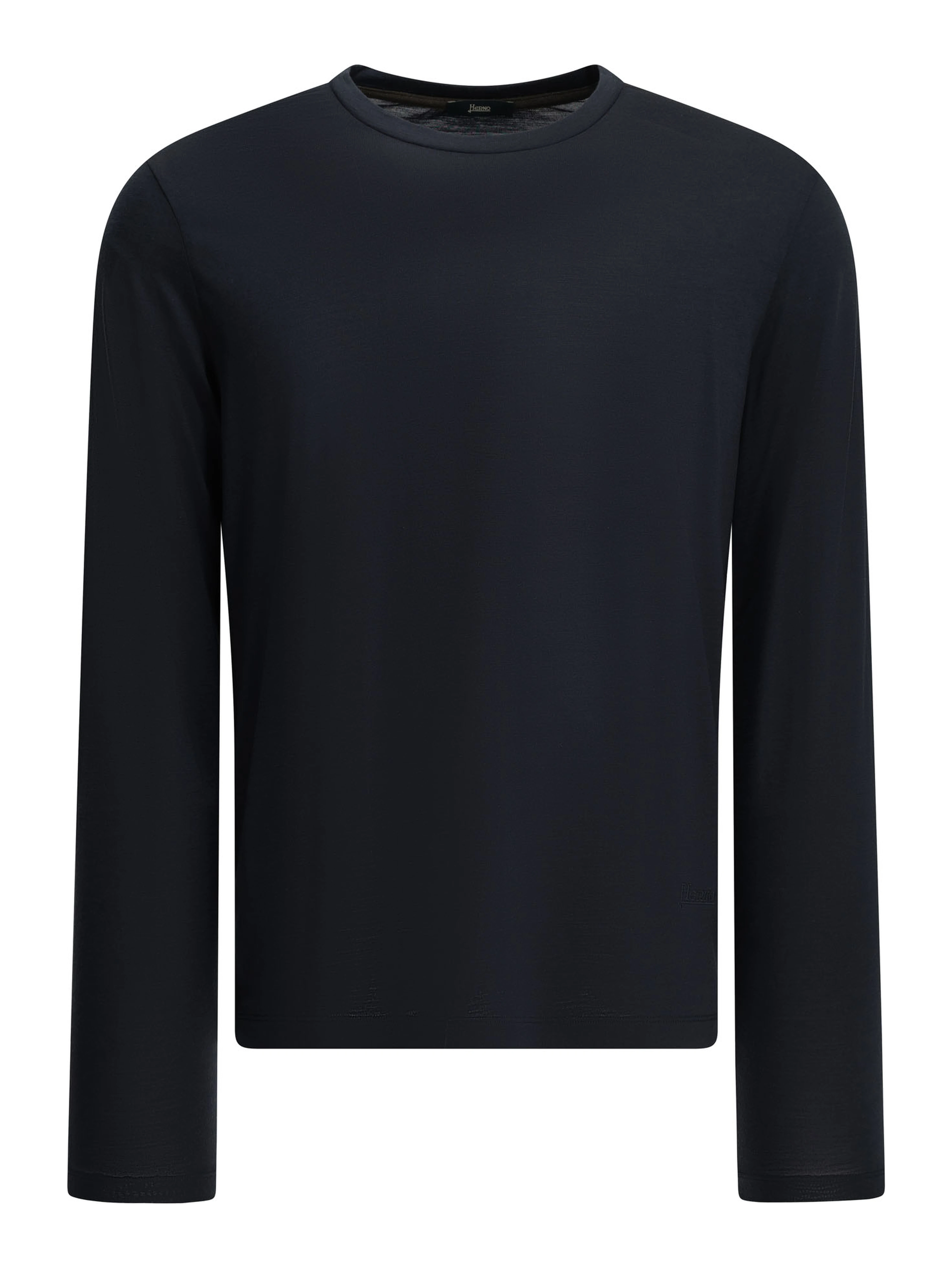 Round-neck wool T-shirt