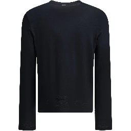 Round-neck wool T-shirt