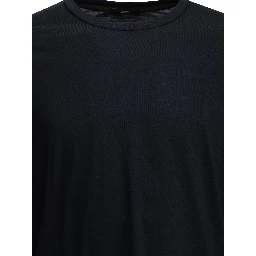 Round-neck wool T-shirt