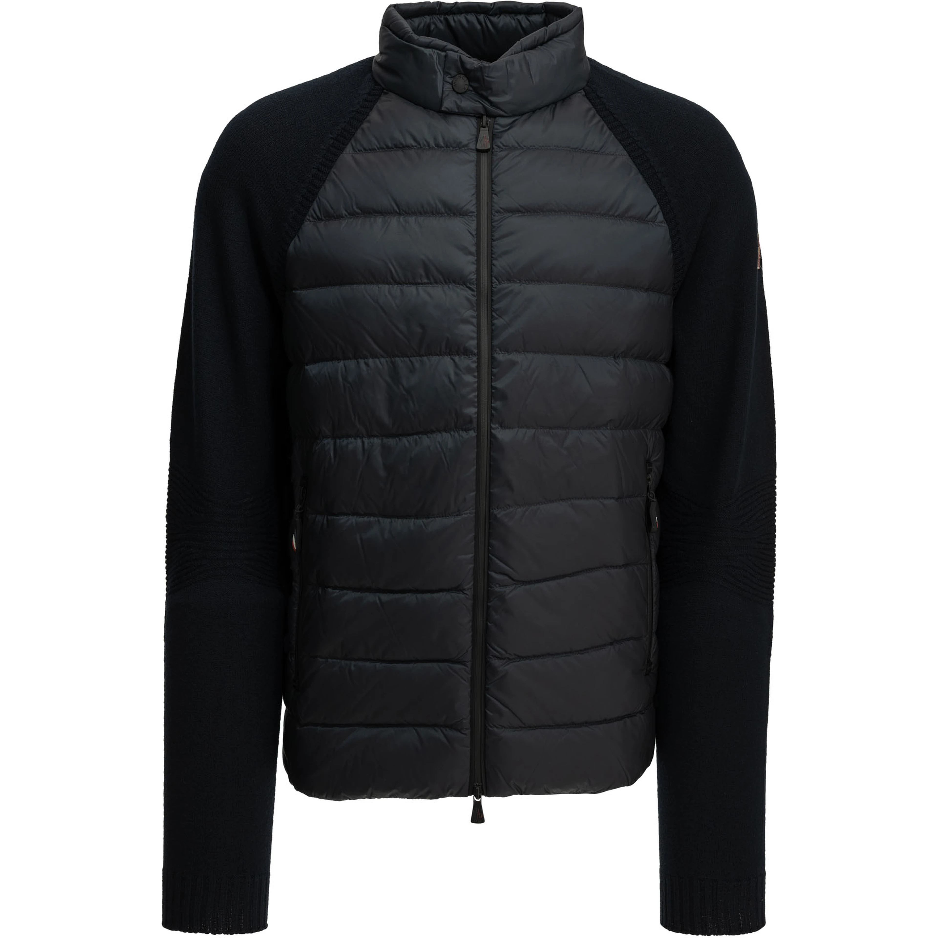 Padded wool cardigan