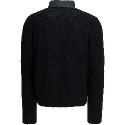 Padded wool cardigan