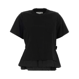 POPLIN X COTTON JERSEY T-SHIRT