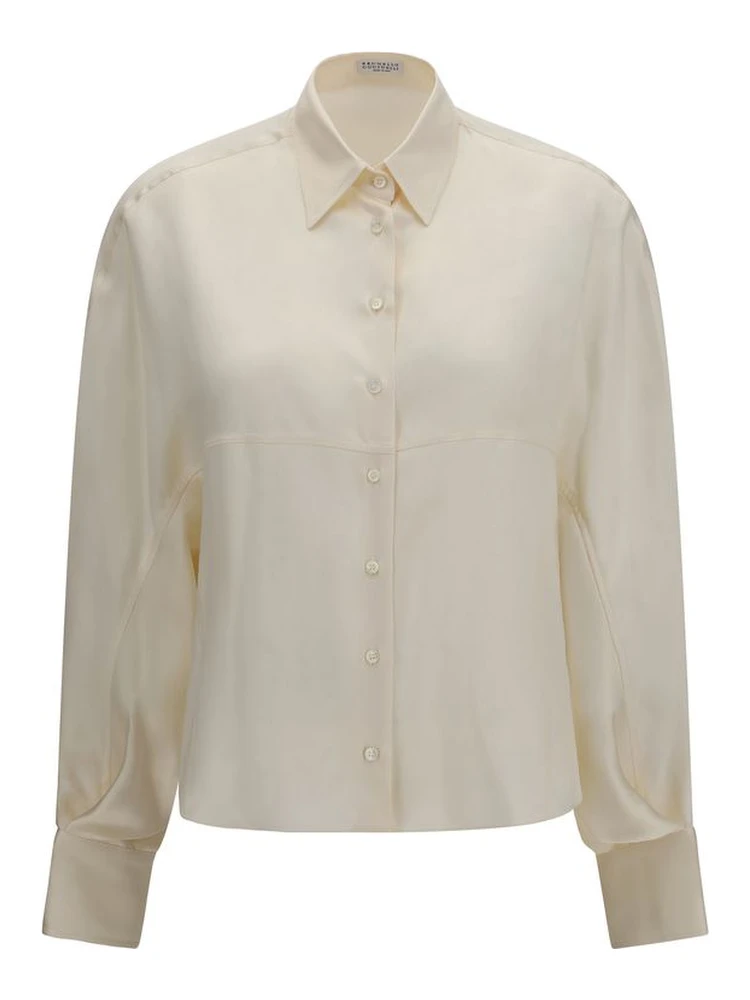 Beige Silk Shirt