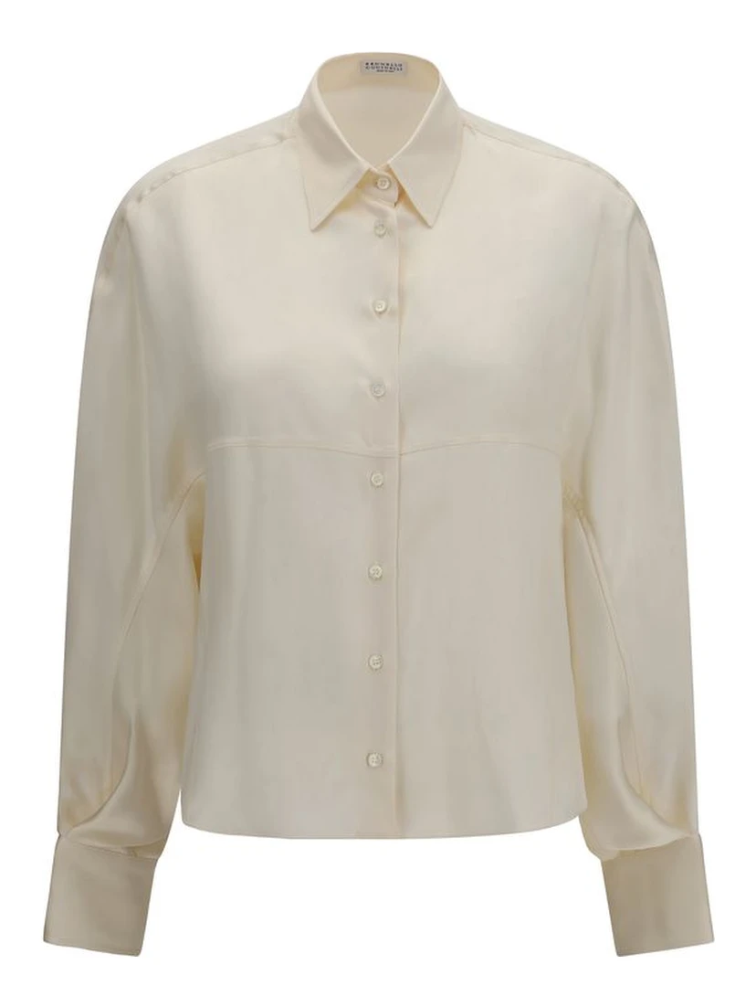 Beige Silk Shirt