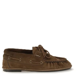Brown Suede Leather Slip-On Loafers