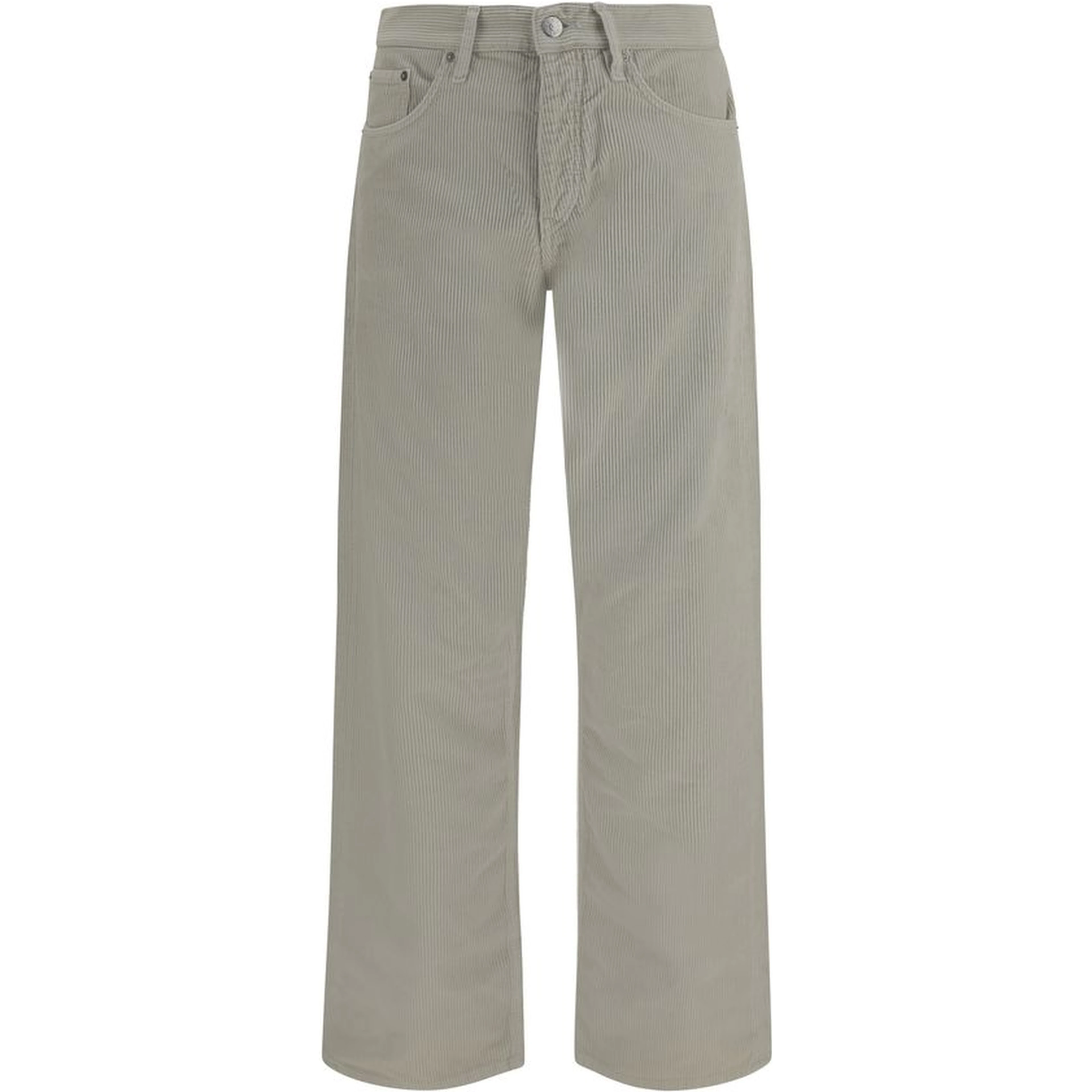 Gray Cotton Casual Pants