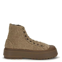 Brown Polyester Athletic Sneakers