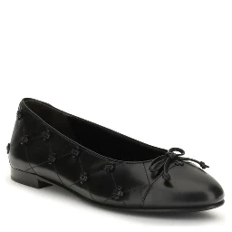 Black Calf Leather Bos Taurus Ballet Flats