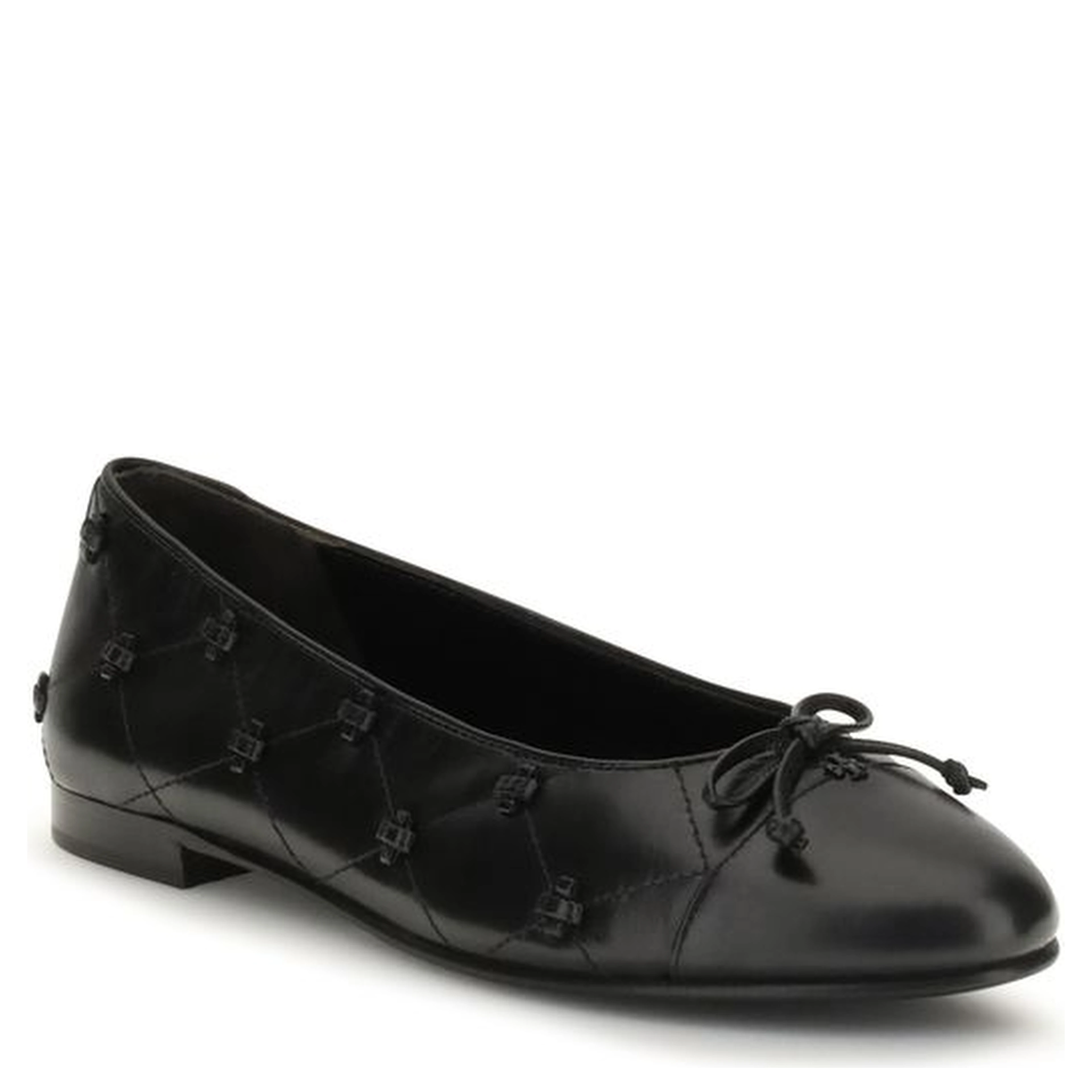 Black Calf Leather Bos Taurus Ballet Flats