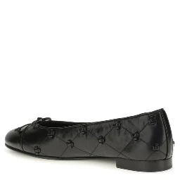 Black Calf Leather Bos Taurus Ballet Flats