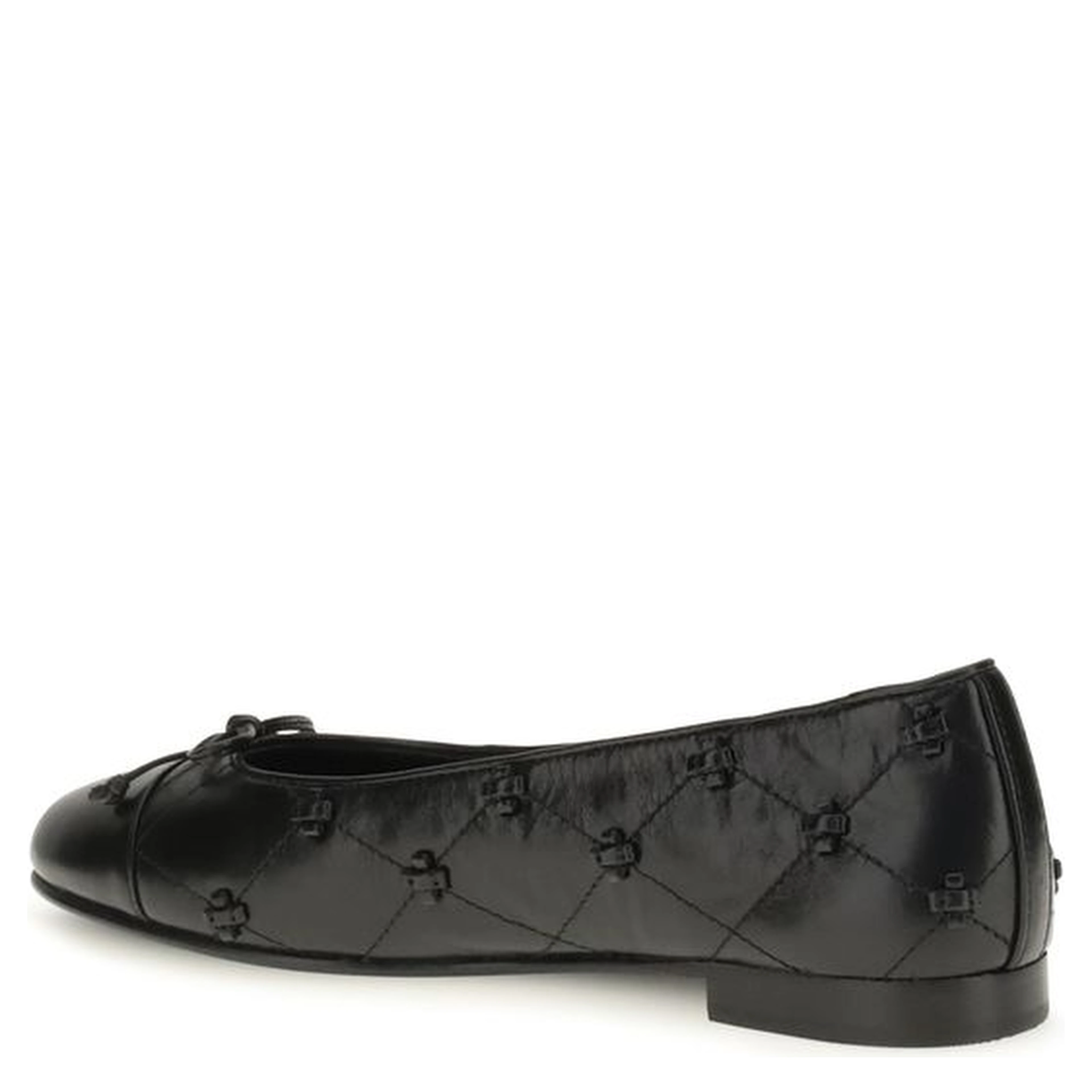 Black Calf Leather Bos Taurus Ballet Flats