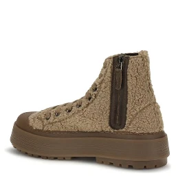 Brown Polyester Athletic Sneakers