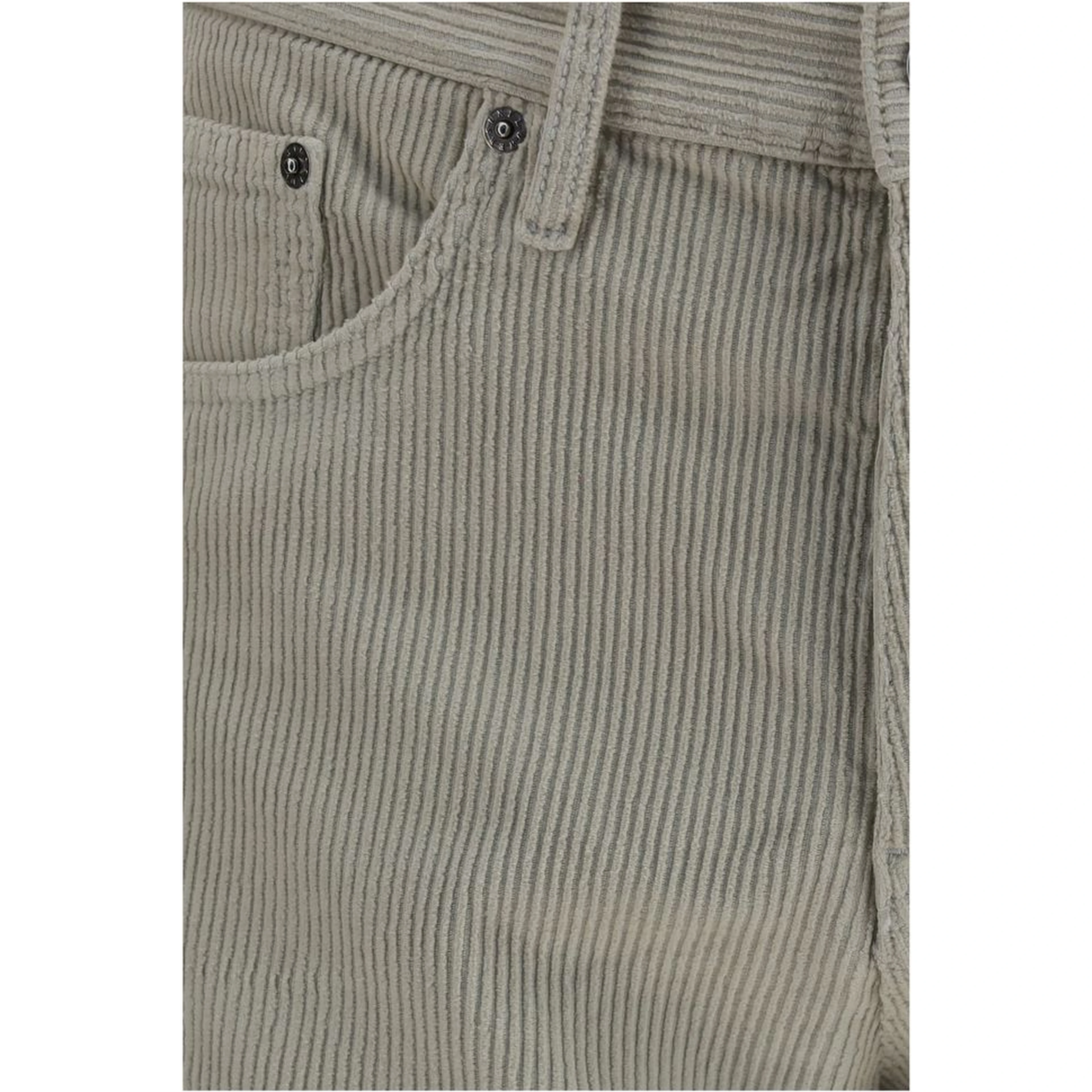 Gray Cotton Casual Pants