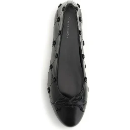 Black Calf Leather Bos Taurus Ballet Flats