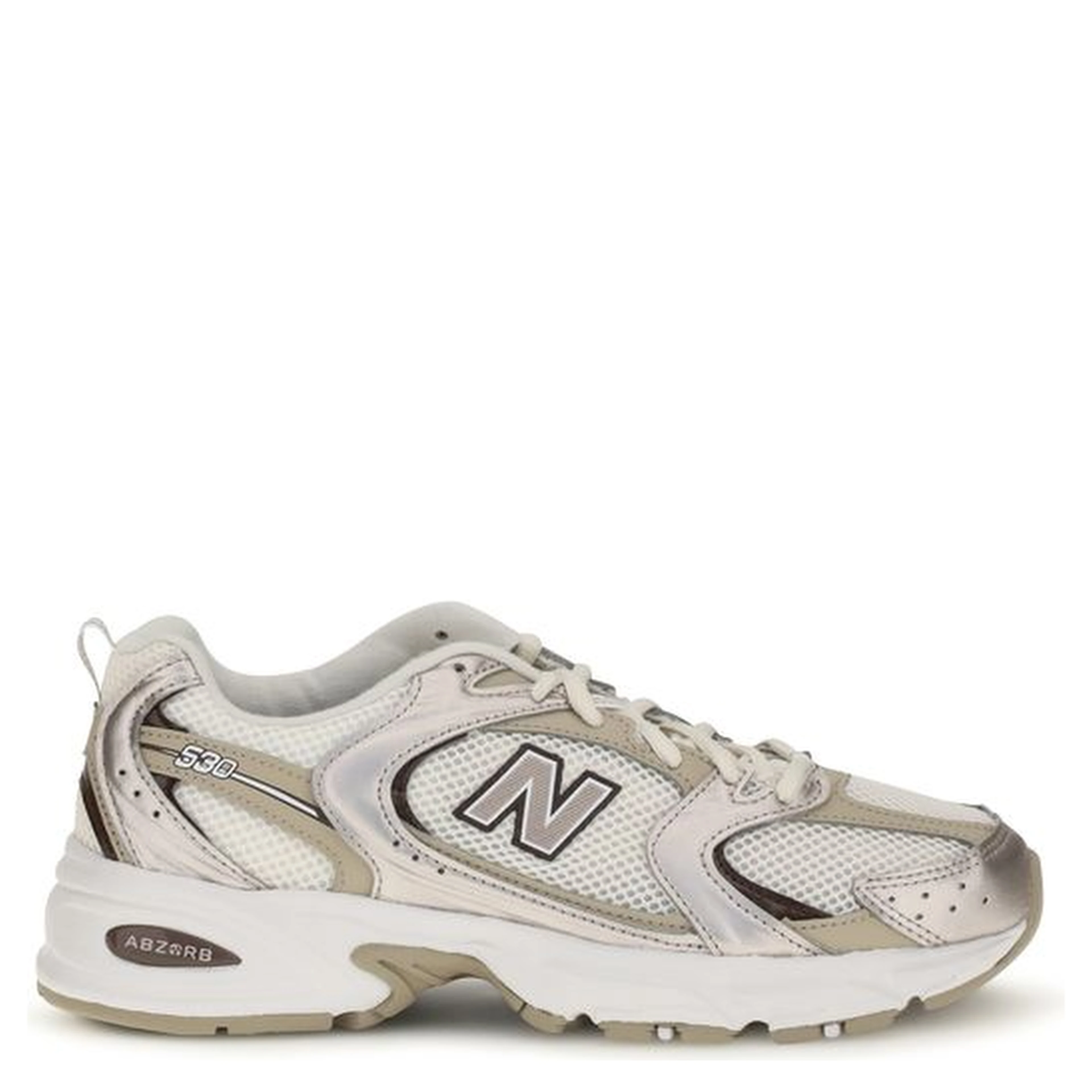 Beige Fabric Athletic Sneakers