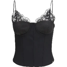 Black Polyester Sleeveles T-Shirt