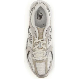 Beige Fabric Athletic Sneakers