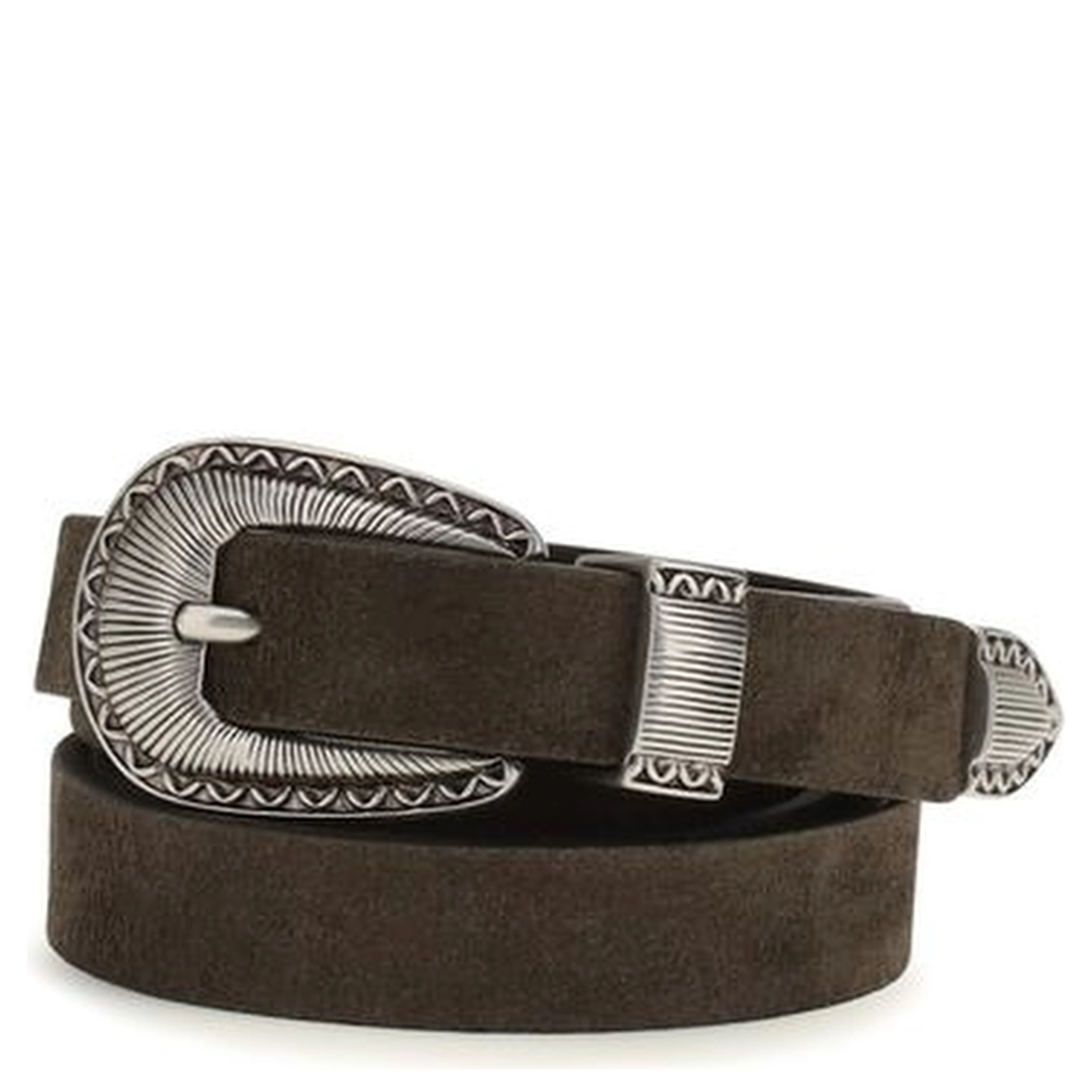 Brown Suede Leather Belt