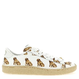 White Calfskin Low Top Sneakers