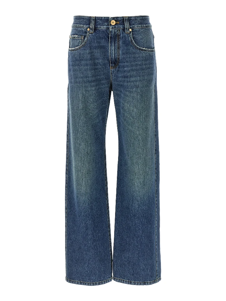 Blue Cotton Relaxed Fit Jeans