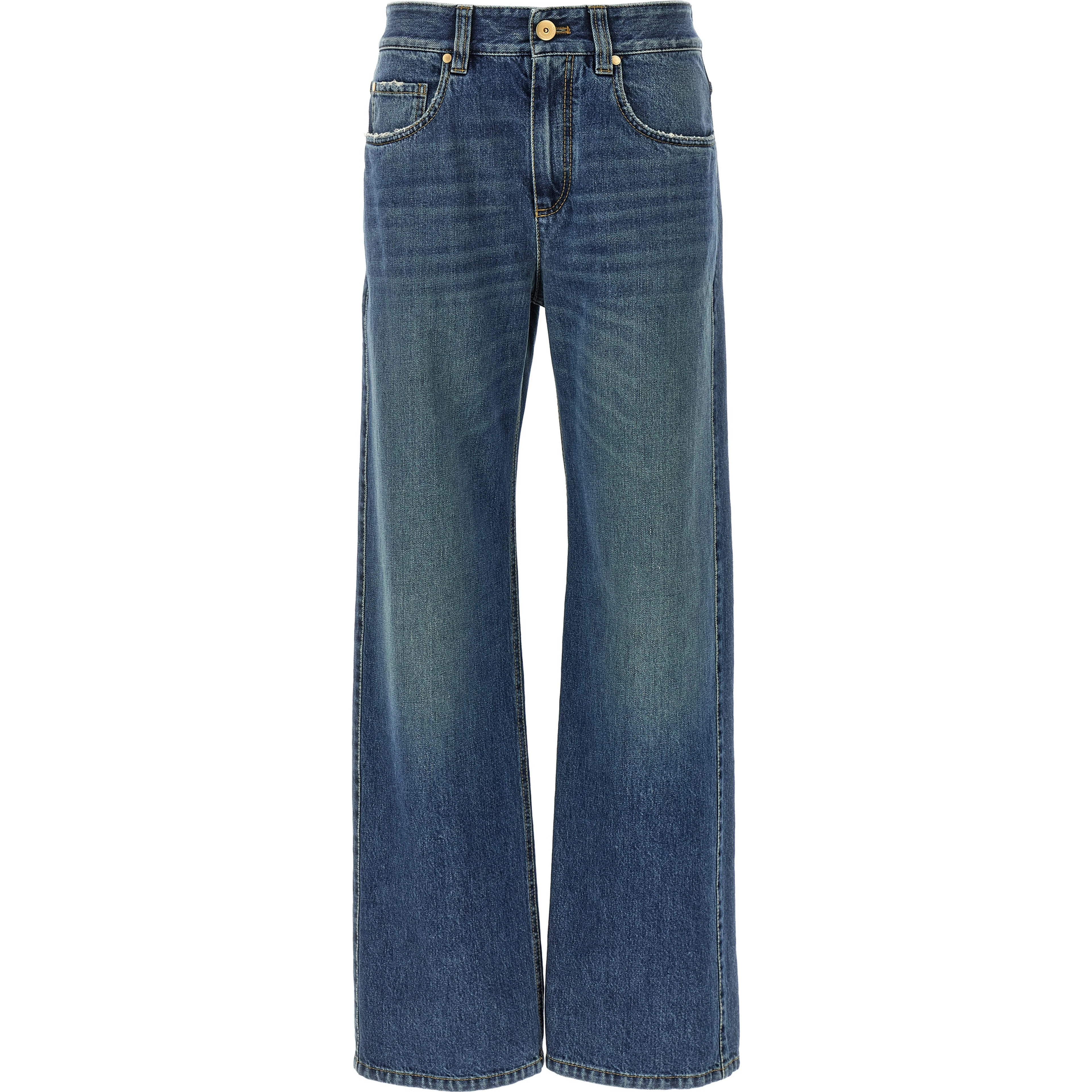 Blue Cotton Relaxed Fit Jeans