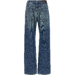 Blue Cotton Relaxed Fit Jeans