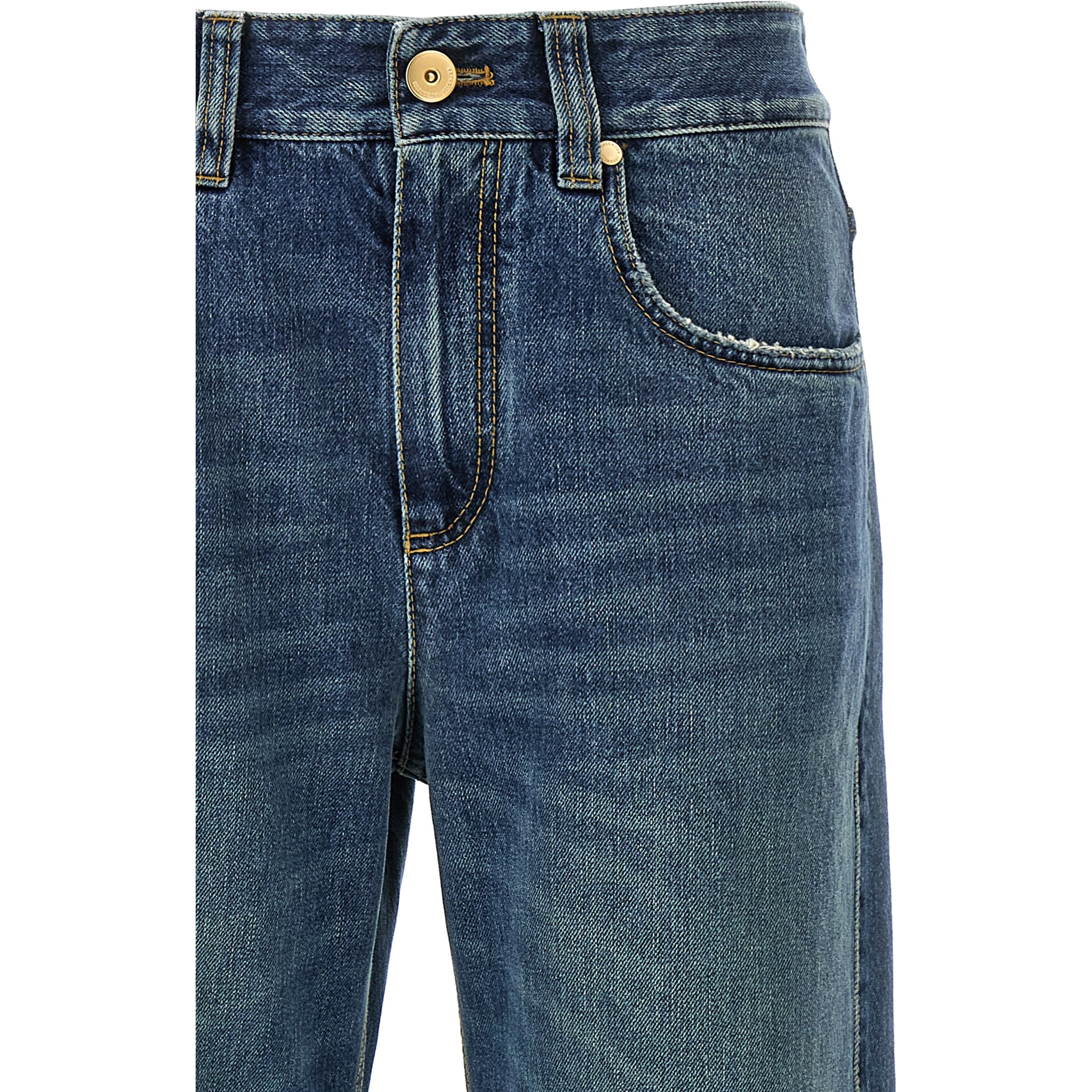 Blue Cotton Relaxed Fit Jeans