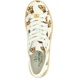 White Calfskin Low Top Sneakers