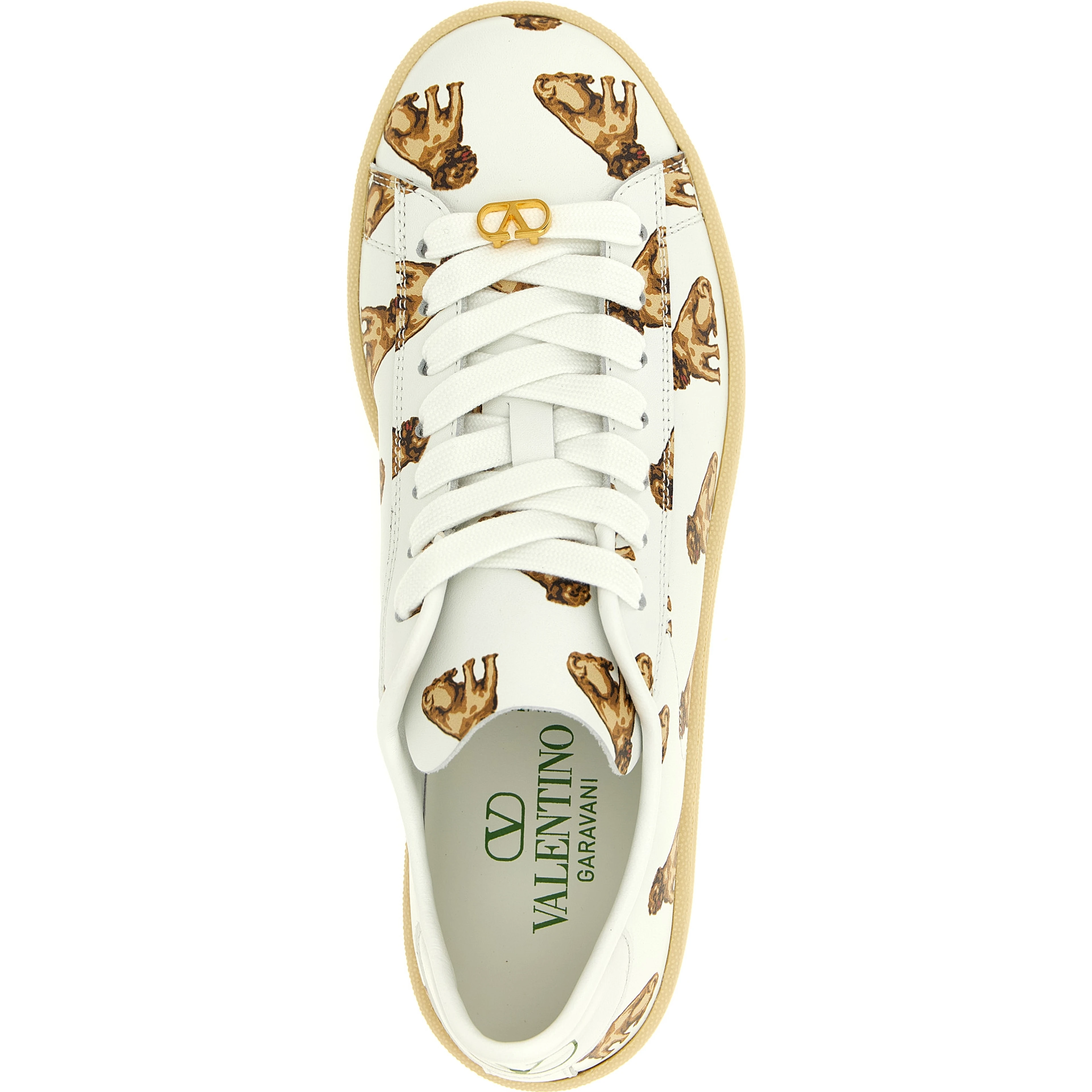 White Calfskin Low Top Sneakers