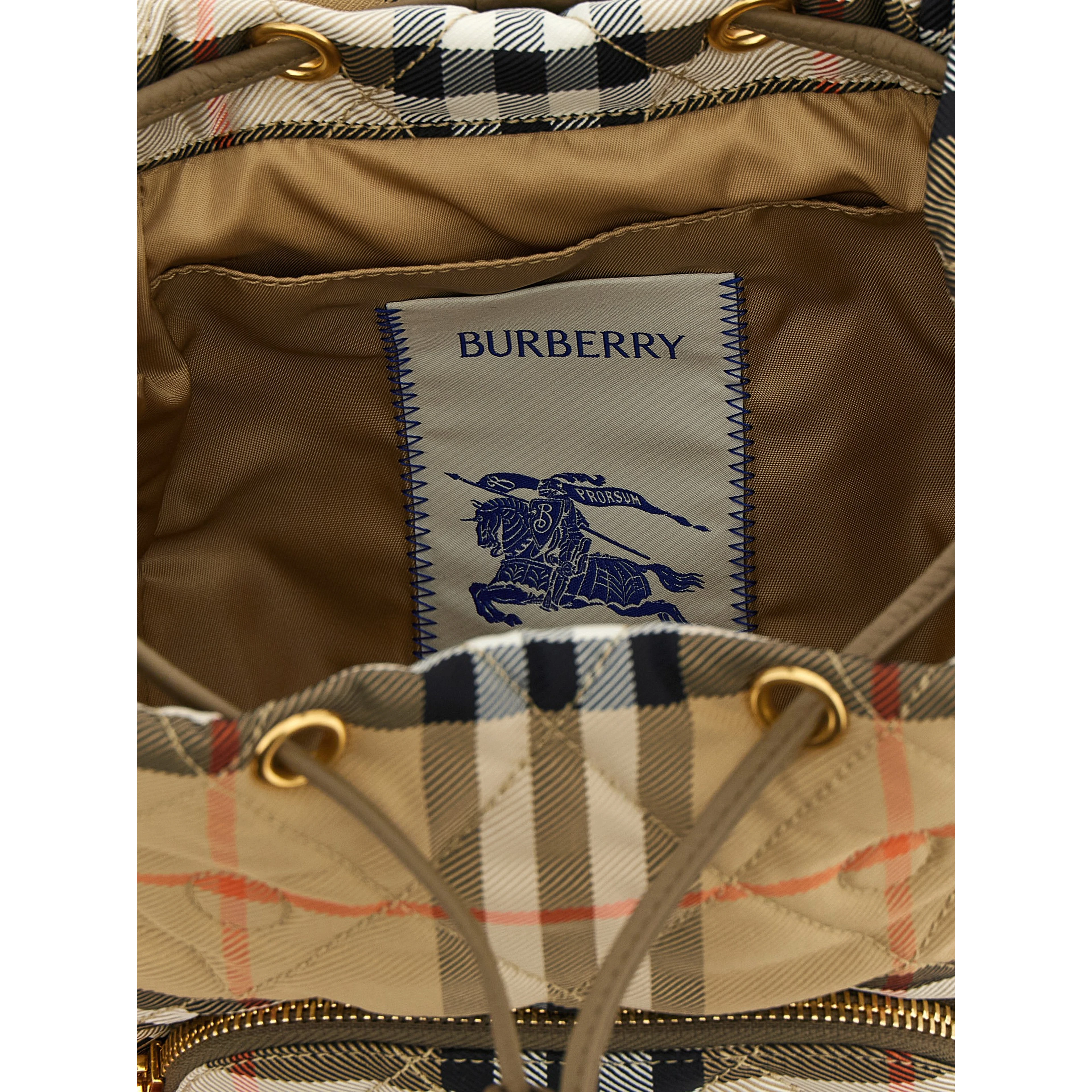 Beige Polyamide Backpack