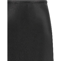 Black Lamb Leather Midi Skirt