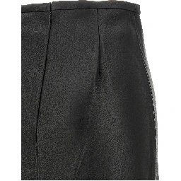 Black Lamb Leather Midi Skirt