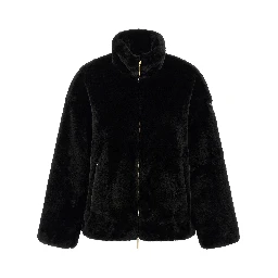 Black Polyester Full-Length Jacket