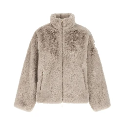 Gray Polyester Full-Length Jacket