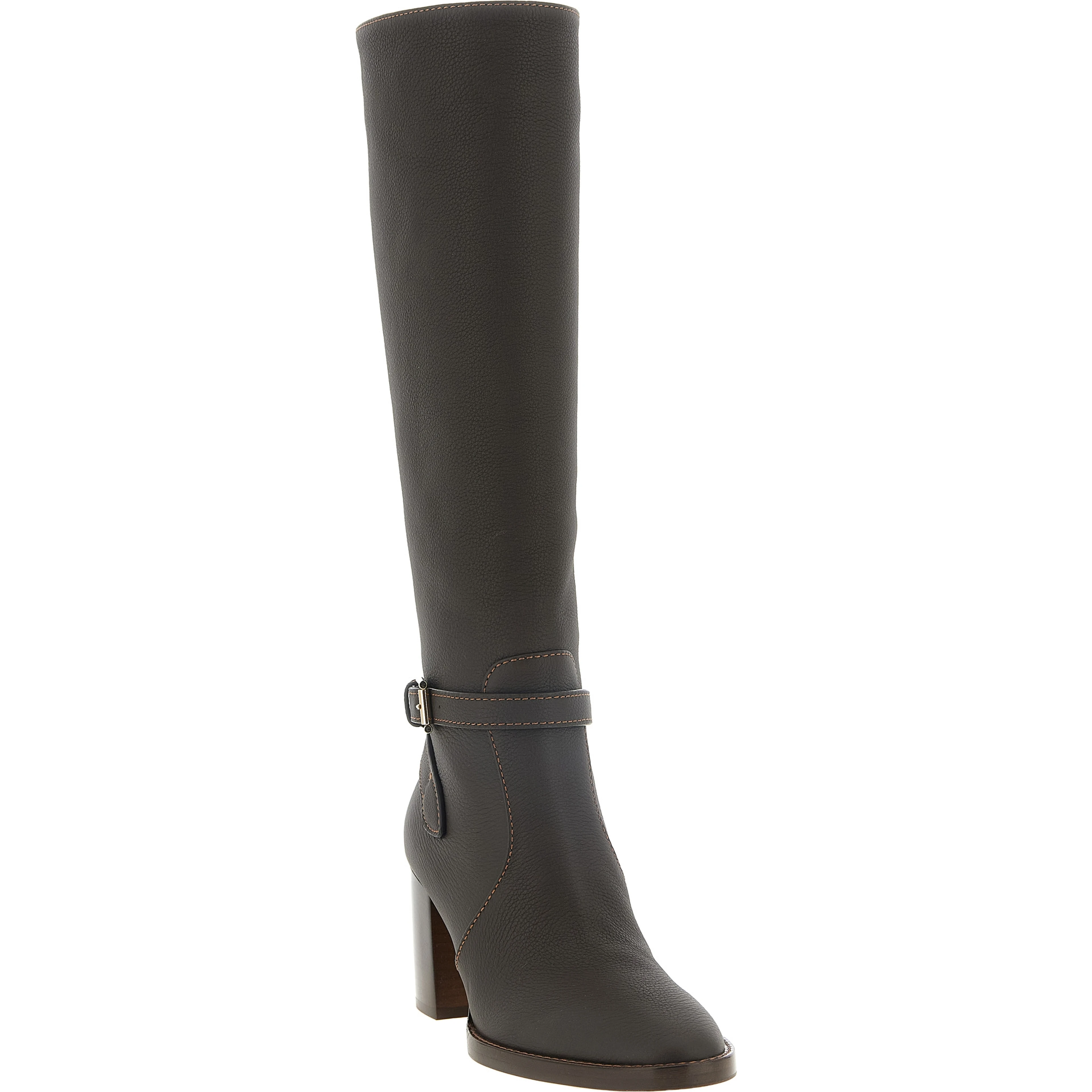 Brown Calfskin Over The Knee