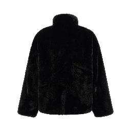 Black Polyester Full-Length Jacket