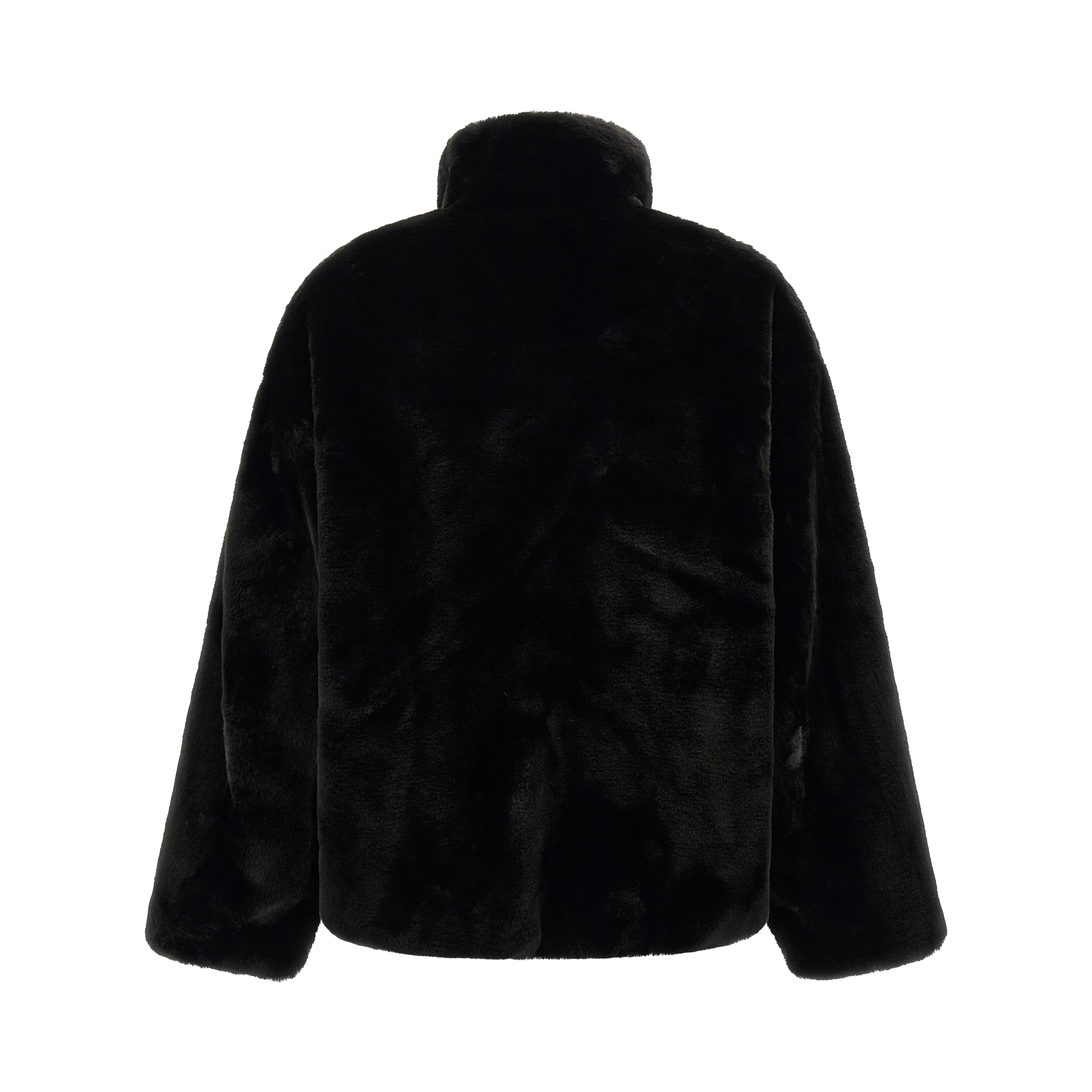 Black Polyester Full-Length Jacket