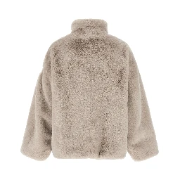 Gray Polyester Full-Length Jacket